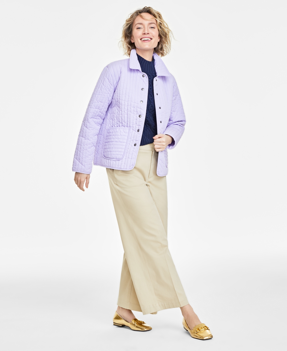 On 34th Women's Quilted Chore Jacket, Created For Macy's In Larkspur