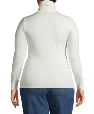 Plus Size Lightweight Jersey Skimming Long Sleeve Turtleneck