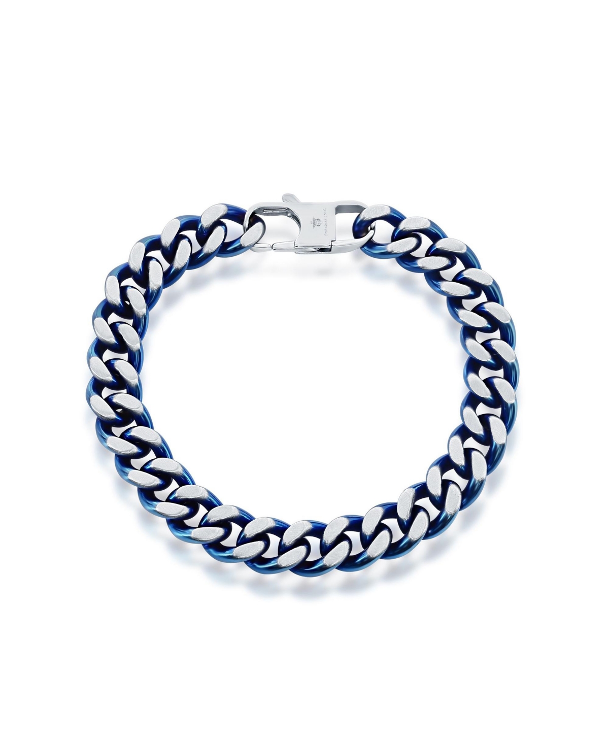 Stainless Steel 10.5mm Cuban Chain Bracelet - Blue