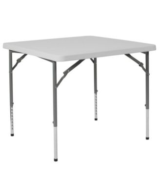 2.79-Foot Square Height Adjustable Plastic Folding Table