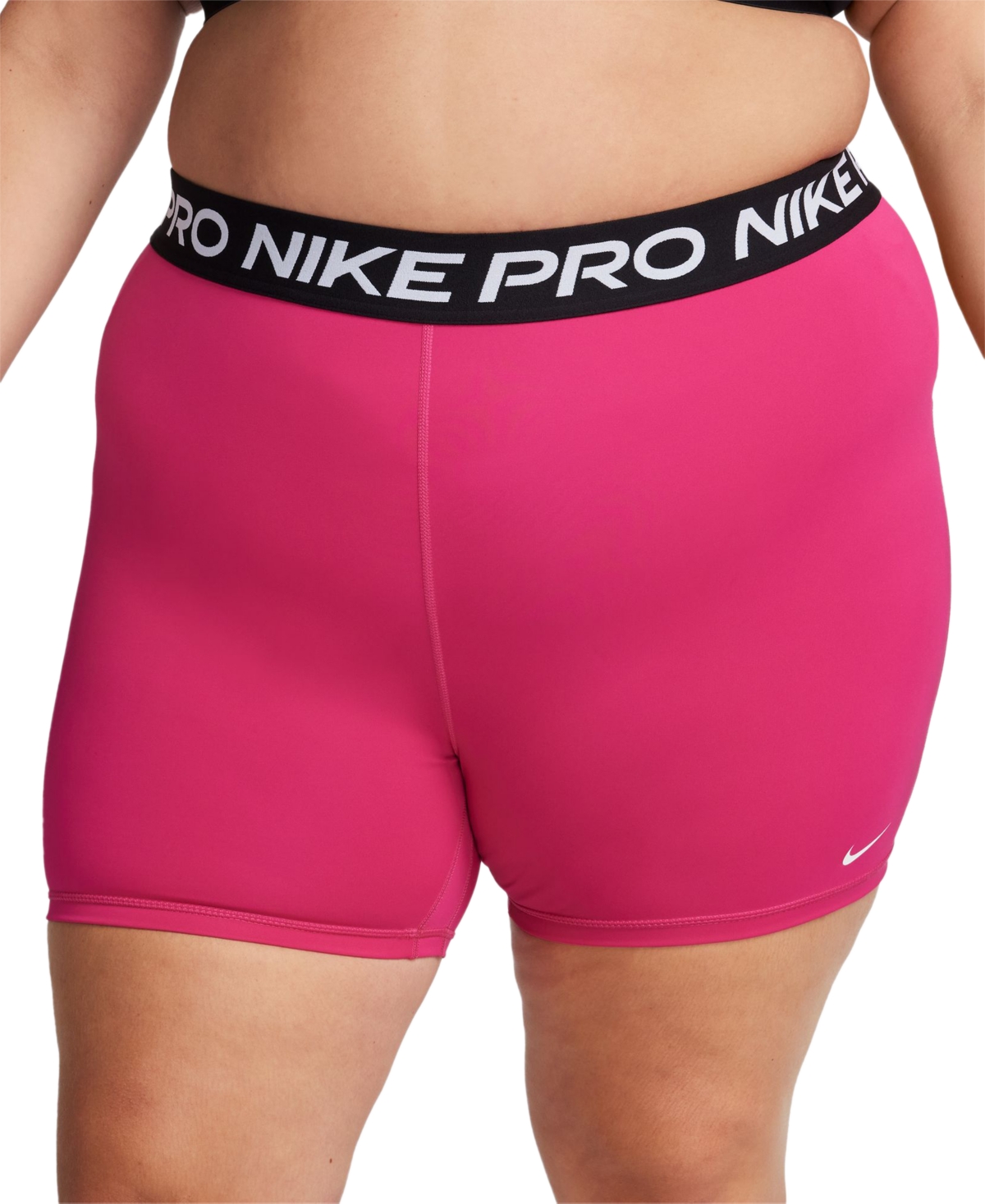 Nike Plus Size Active Pro-365 Dri-fit Elastic Logo Shorts In Pink