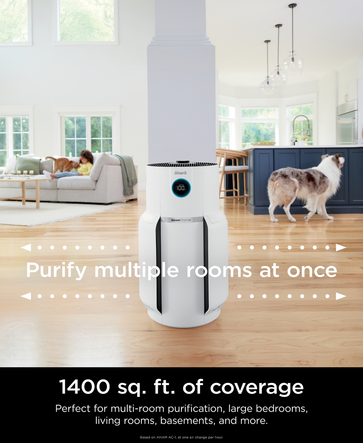 Shark Neverchange Hepa Large-room Air Purifier Max Hp302 In White