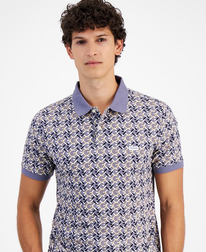 GUESS Men's G-Chain Patterned Polo - Macy's