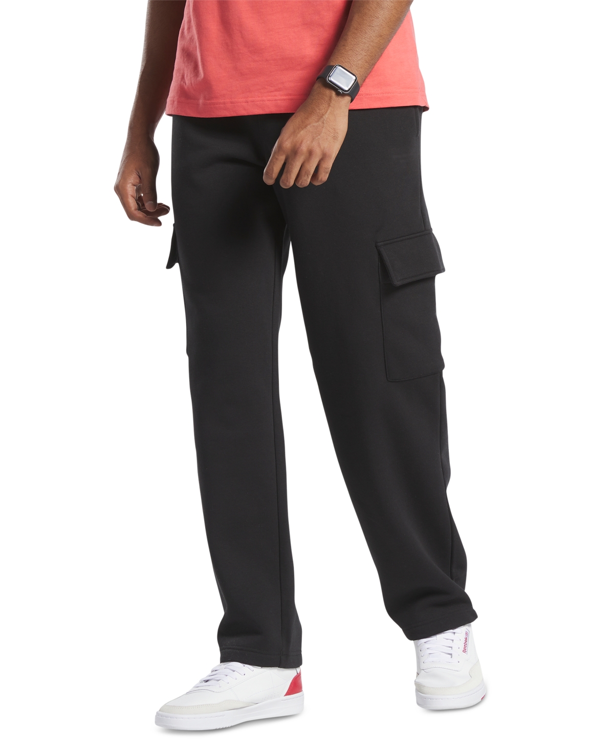 Reebok Men s Fleece Cargo Pants In Black ModeSens