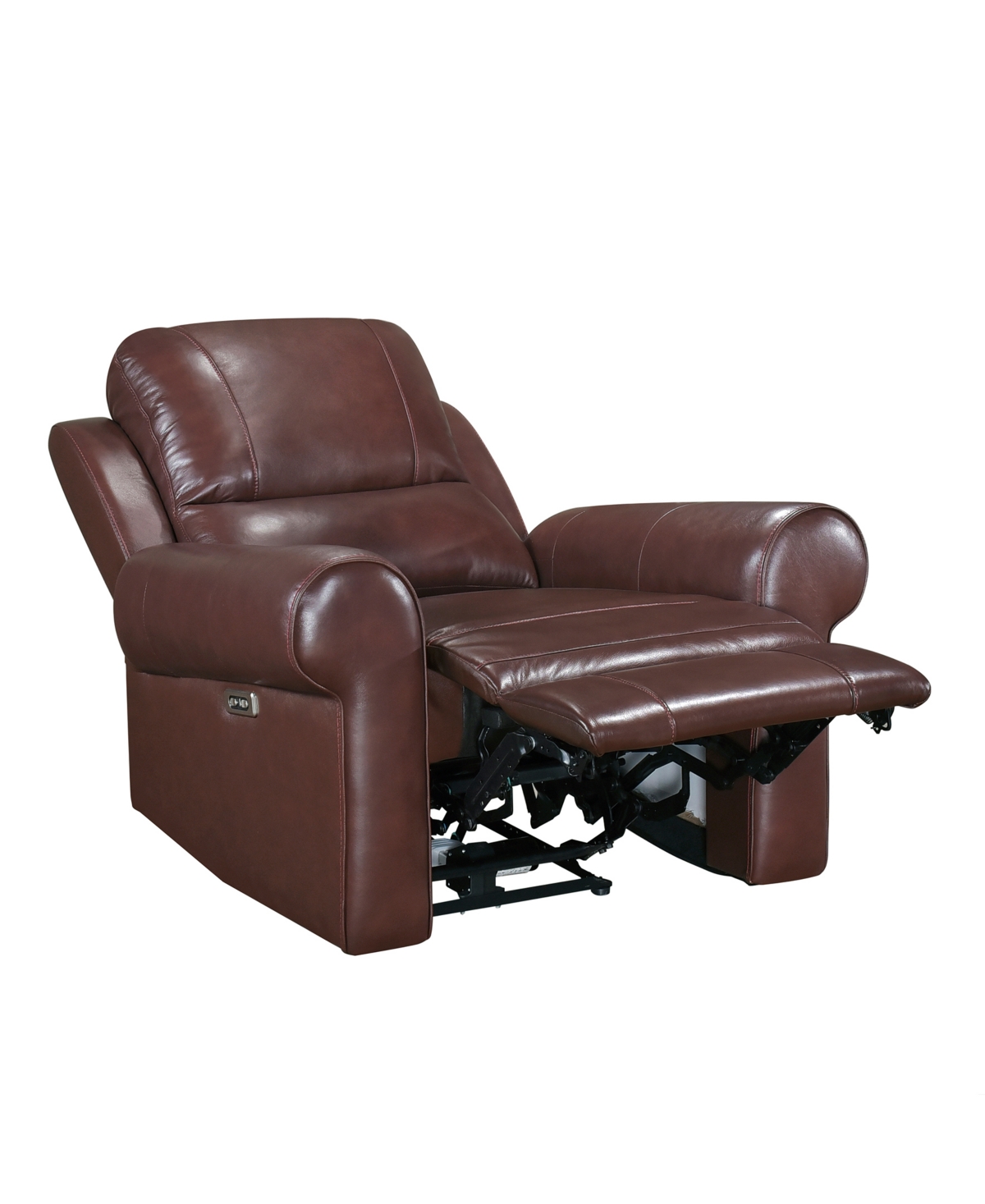 Shop Homelegance White Label Florentina 39" Leather Match Power With Power Headrest Reclining Chair In Brown