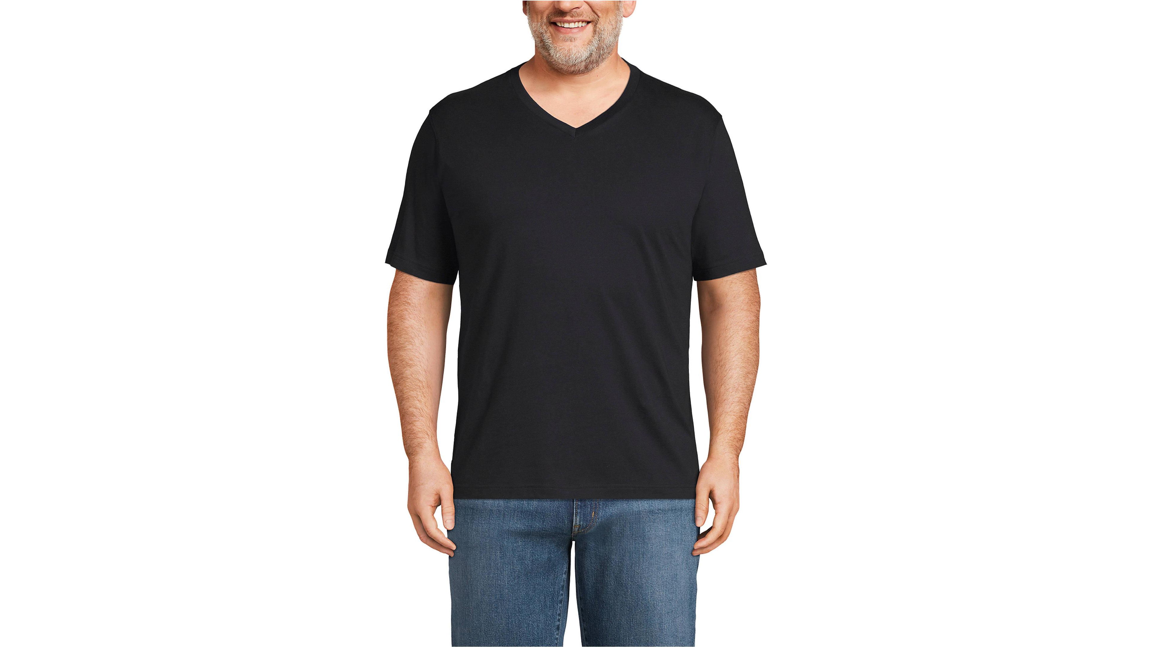 Lands' End Big & Tall Super-t Short Sleeve V-Neck T-Shirt