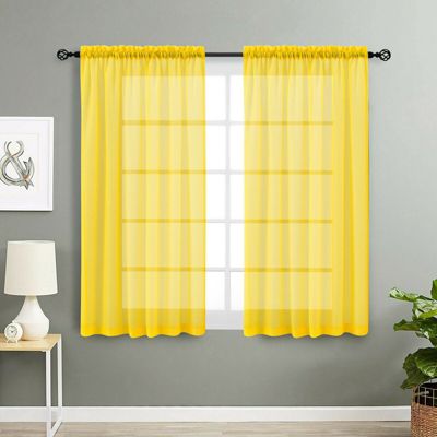 2 Pack Basic Home Rod Pocket Sheer Voile Window Curtains
