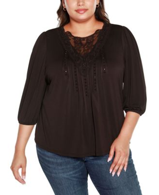 Haut Femme Billany Black Taille 2XL - Multicolore Avec Dentelle - Occasion En Bon état