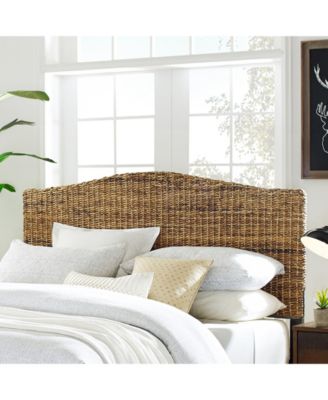 Furniture Serena 82.5" Banana Leaf King Rattan Headboard