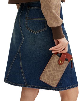 COACH Coated Canvas Signature Essential Phone Wallet - Macy's