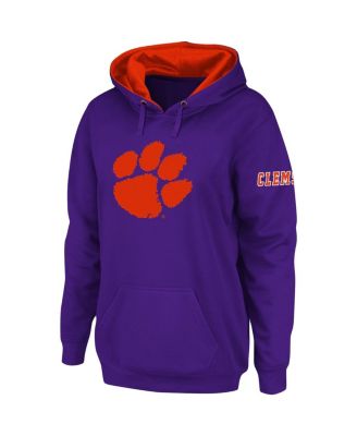 Women's Purple Clemson Tigers Big Logo Pullover Sweatshirt