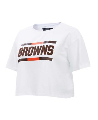 Women's White Cleveland Browns New Helmet Capsule Cropped T-shirt