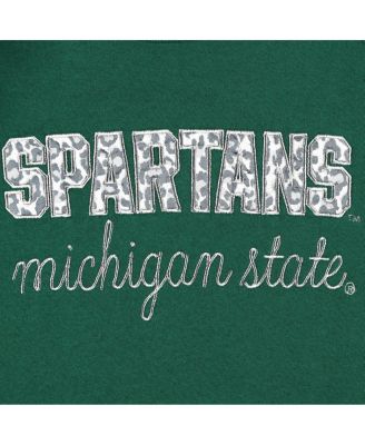 Women's Green Michigan State Spartans Steamboat Animal Print Raglan Pullover Sweatshirt