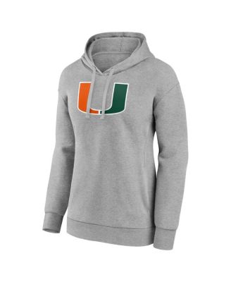Women's Gray Miami Hurricanes Evergreen Pullover Hoodie