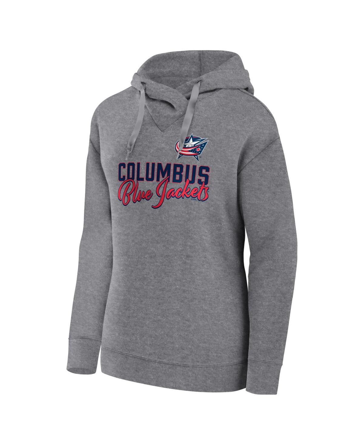 Women's FanaticsColumbus Blue Jackets Script Favorite Pullover Hoodie - Heather Gray