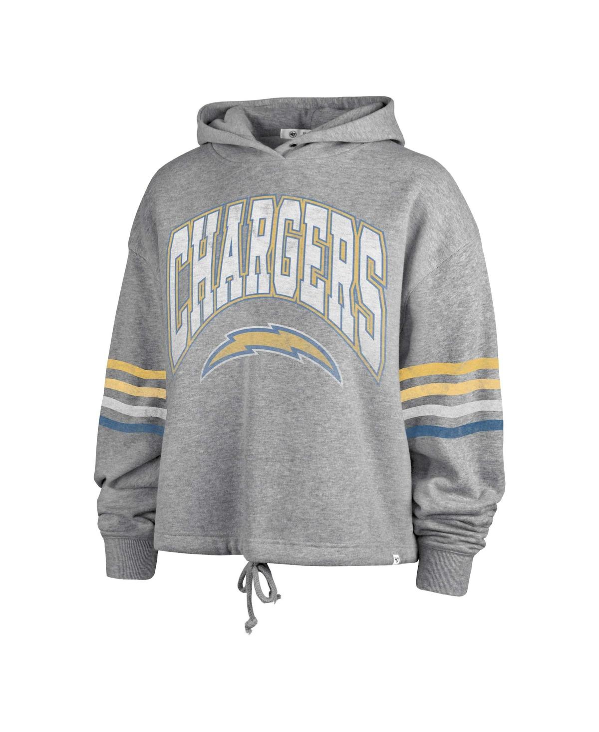 47 Brand Women's ' Heather Gray Distressed Los Angeles Chargers Upland Bennett Pullover Hoodie In Heather Gray