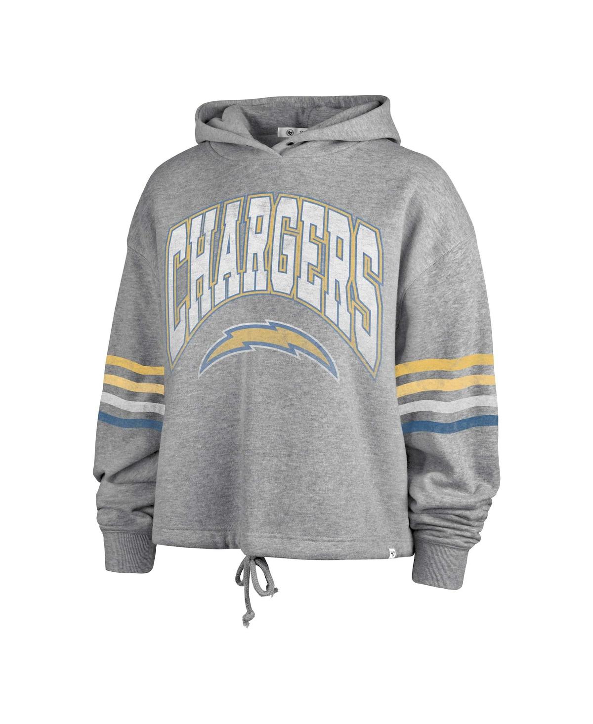 Shop 47 Brand Women's ' Heather Gray Distressed Los Angeles Chargers Upland Bennett Pullover Hoodie