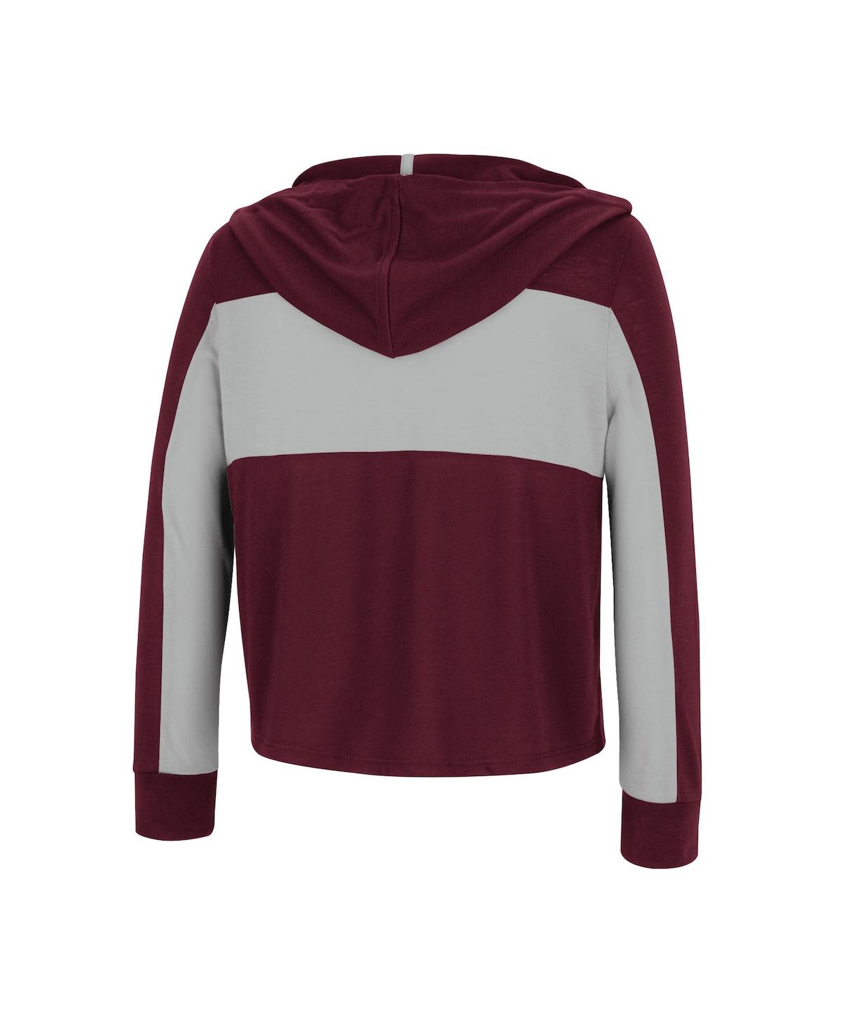 Shop Colosseum Big Girls  Maroon Texas A&m Aggies Galooks Hoodie Lace-up Long Sleeve T-shirt
