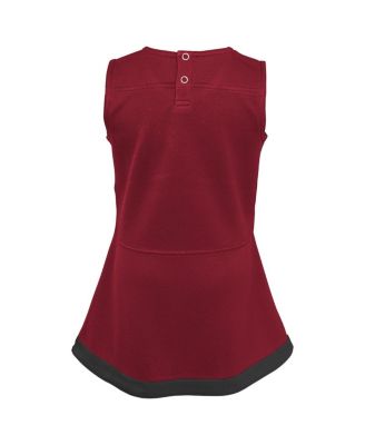 Girls Toddler Garnet, Black South Carolina Gamecocks Two-Piece Cheer Captain Jumper Dress and Bloomers Set