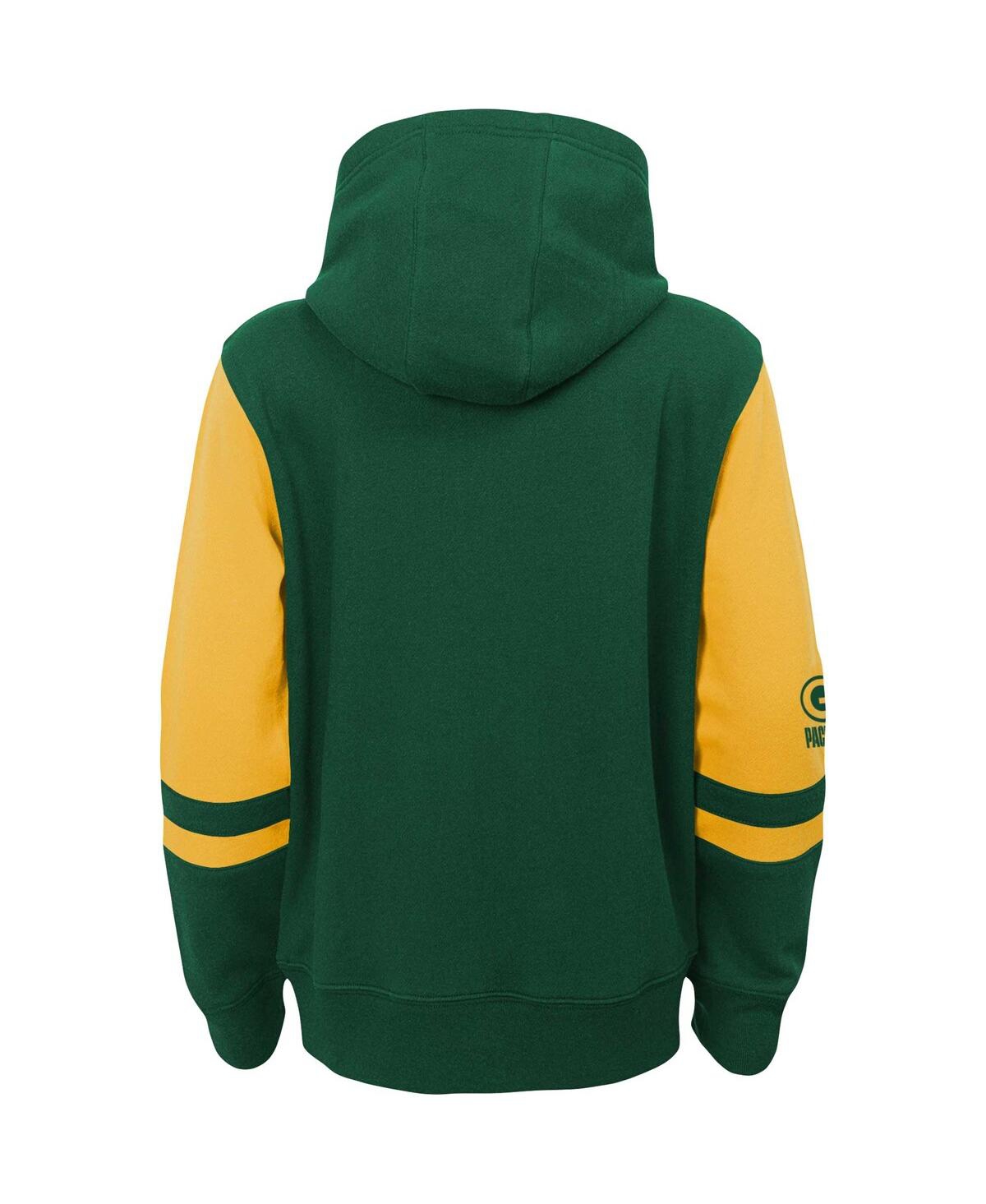 Outerstuff Big Boys Green Green Bay Packers Colorblock Full-zip Hoodie In Green
