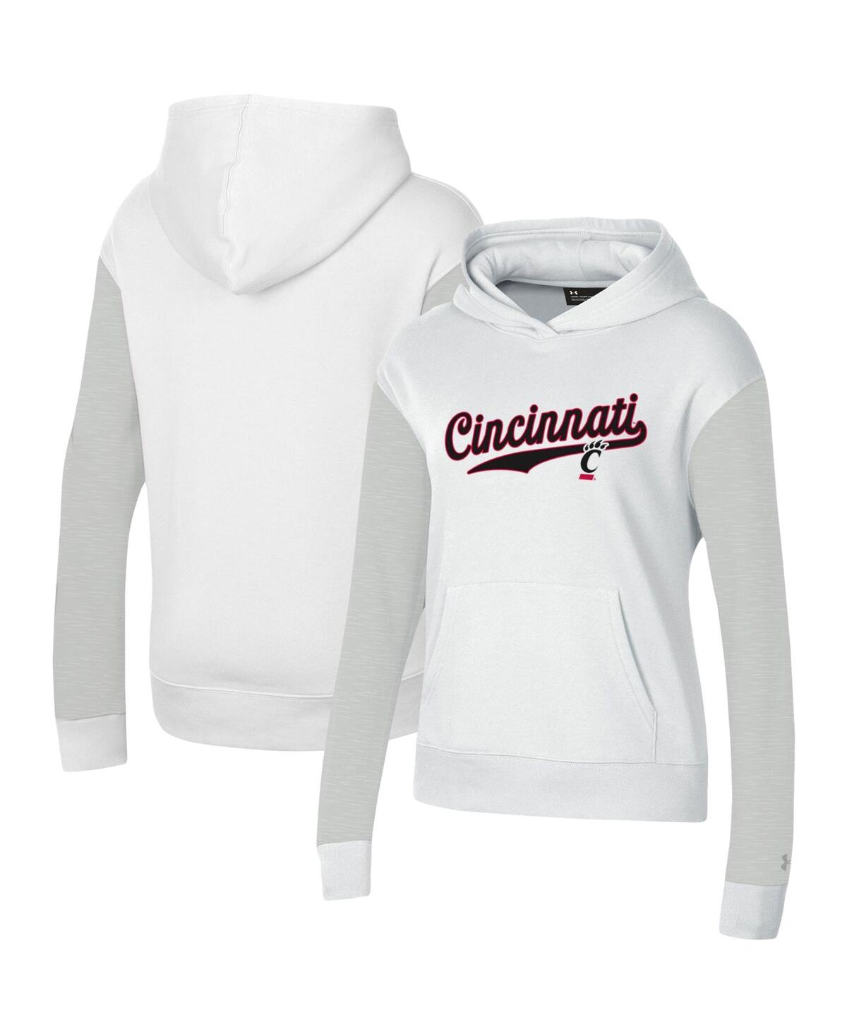 Under Armour Women's  White Cincinnati Bearcats All Day Pullover Hoodie