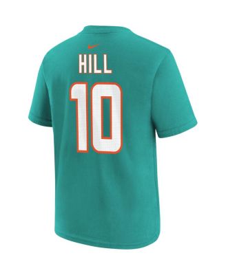 Big Boys Tyreek Hill Aqua Miami Dolphins Player Name and Number T-shirt