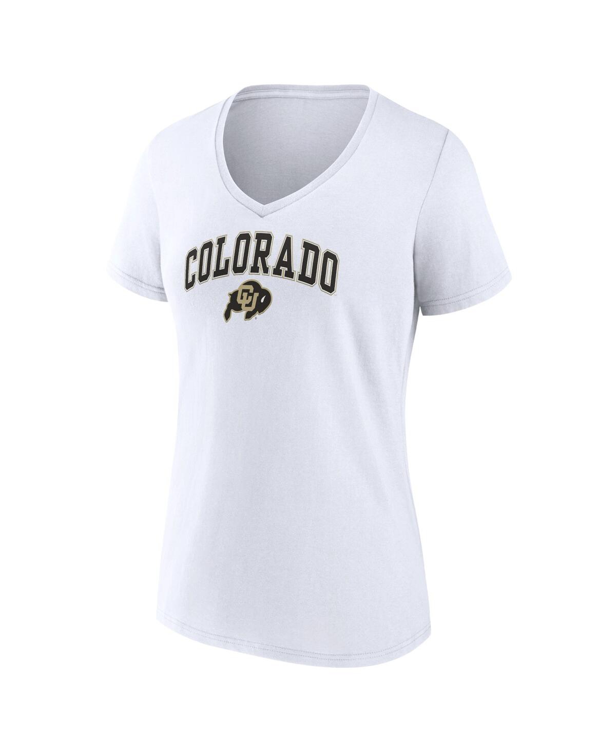 Women's FanaticsColorado Buffaloes Evergreen Campus V-Neck T-shirt - White