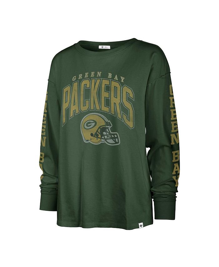 '47 Brand Women's Green Distressed Green Bay Packers Tom Cat Long ...