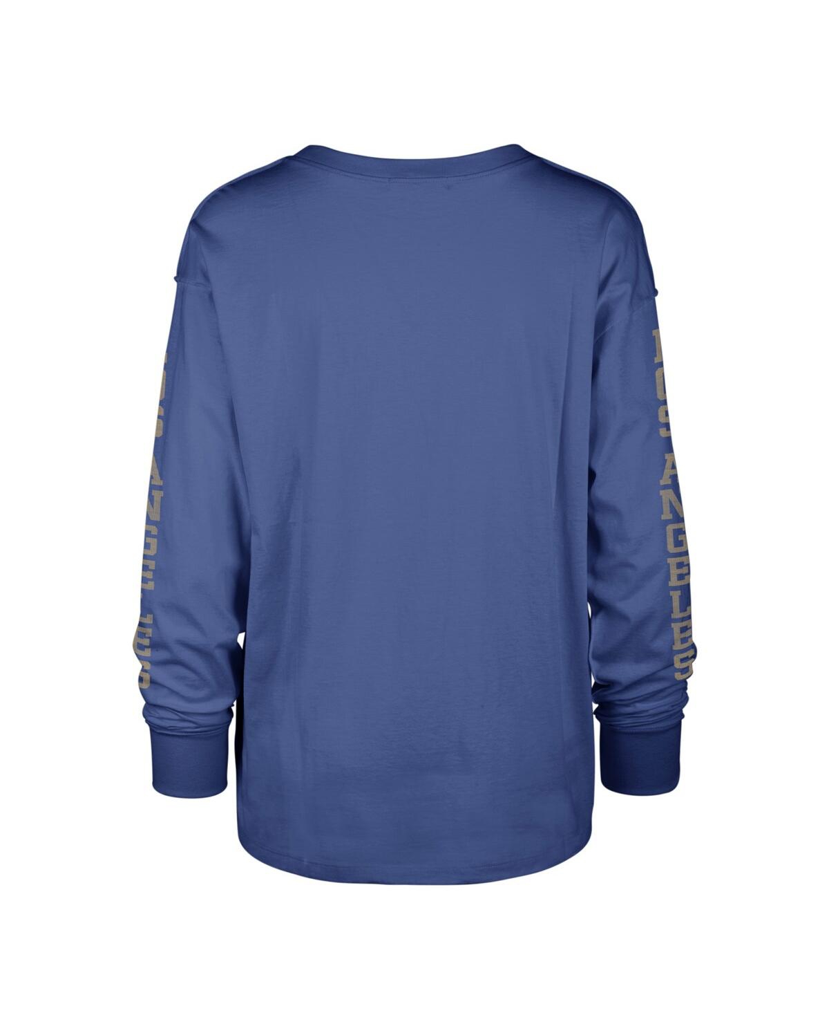 Shop 47 Brand Women's ' Royal Distressed Los Angeles Rams Tom Cat Long Sleeve T-shirt