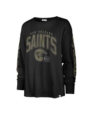 Women's Black Distressed New Orleans Saints Tom Cat Long Sleeve T-shirt