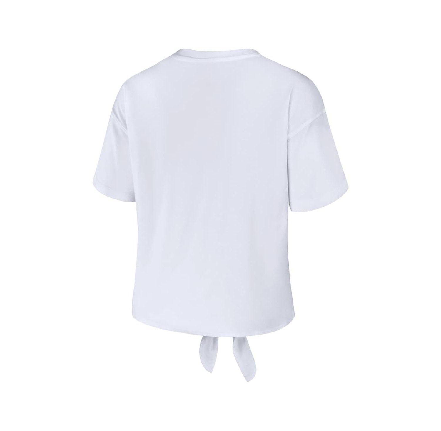 Women's White Pitt Panthers Striped Front Knot Cropped T-shirt