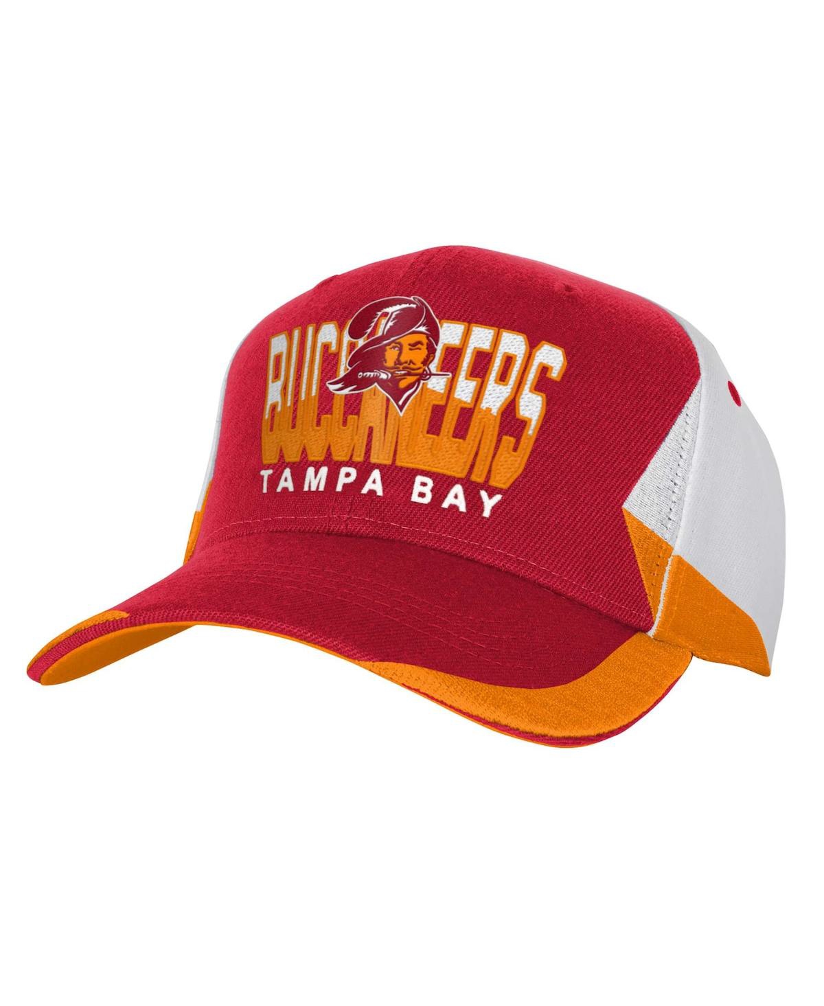 Mitchell & Ness Kids' Youth Boys And Girls  Red Distressed Tampa Bay Buccaneers Retrodome Precurved Adjusta