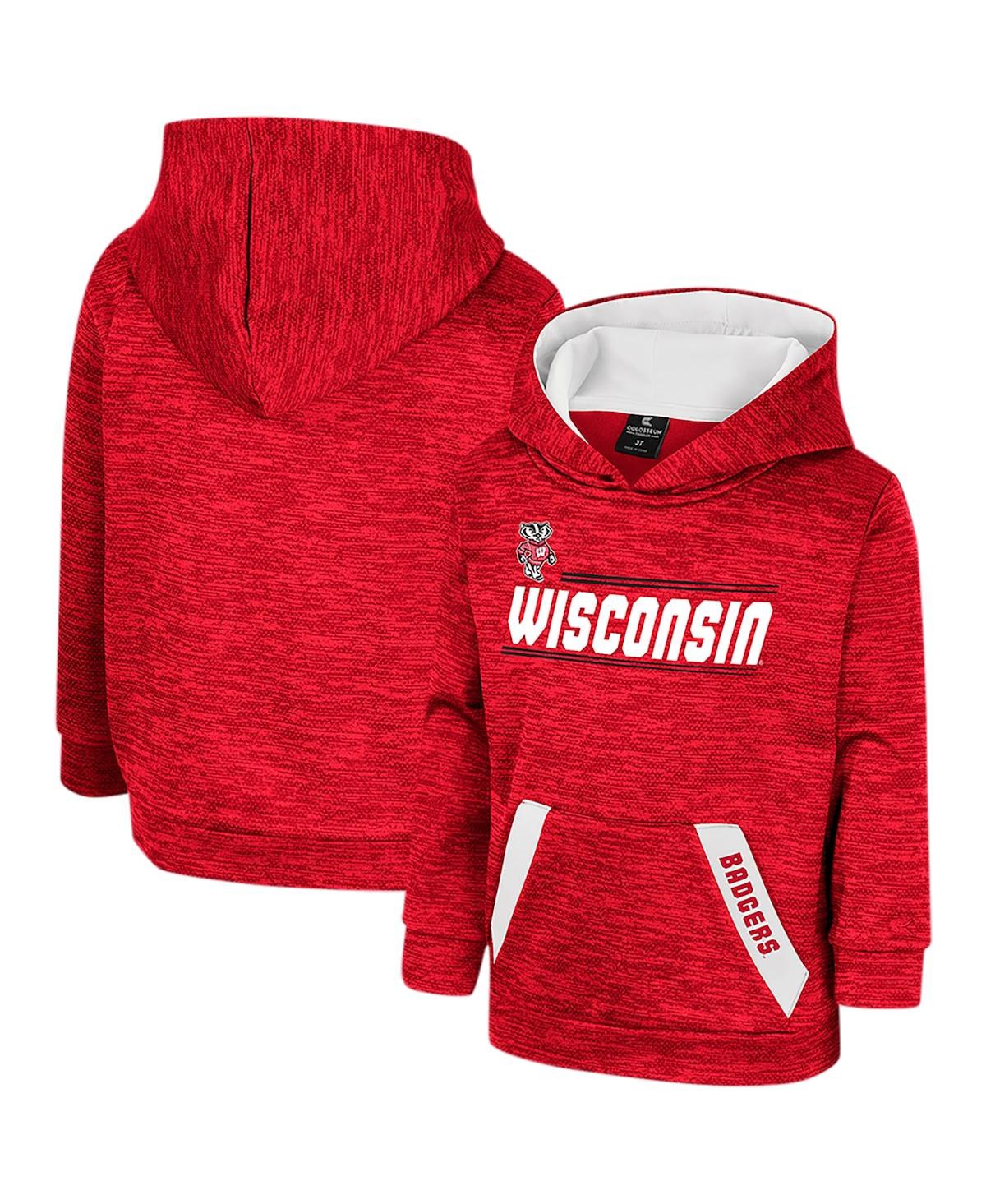 Colosseum Babies' Toddler Boys And Girls  Red Wisconsin Badgers Live Hardcore Pullover Hoodie