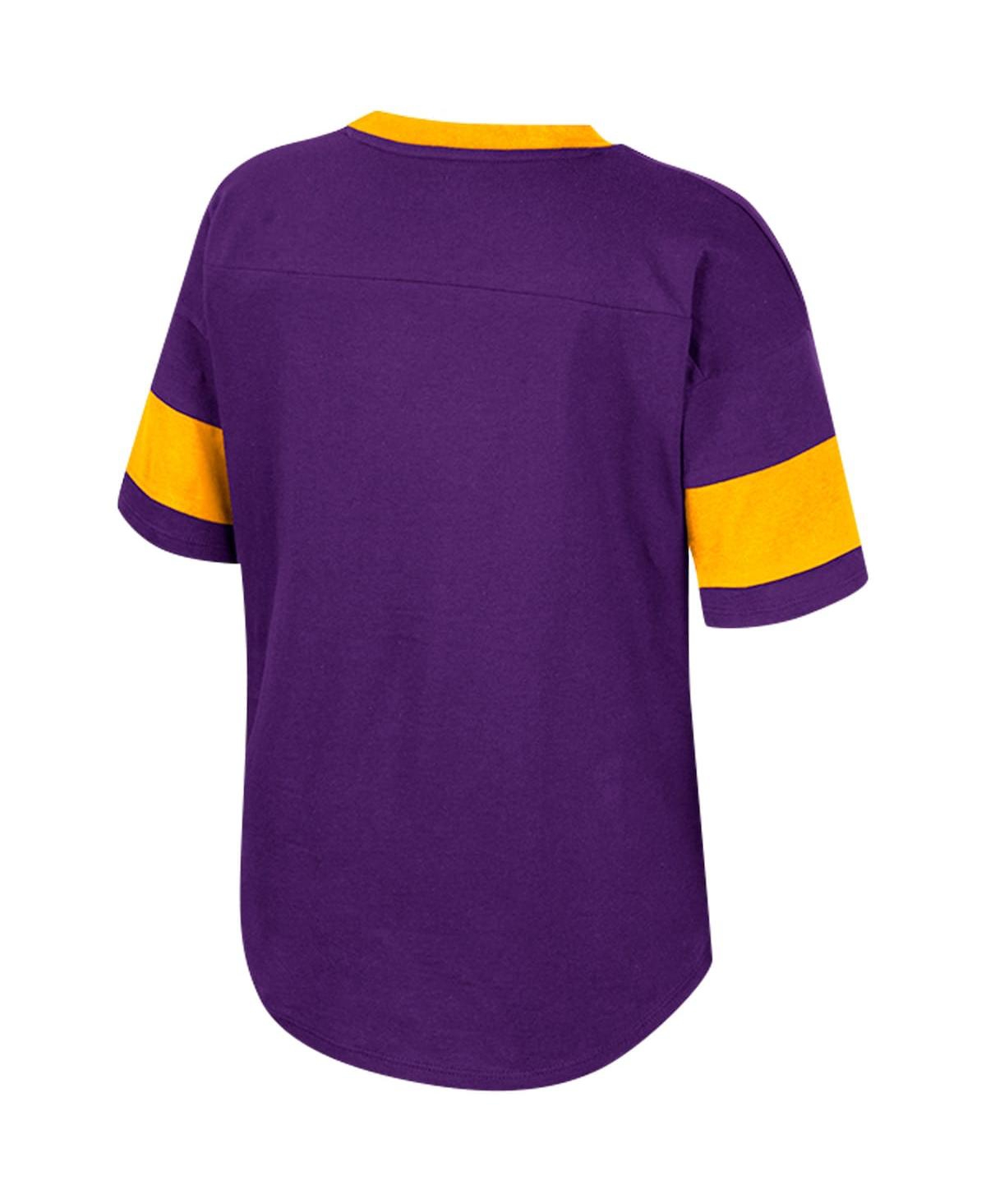 Colosseum Big Girls  Purple Lsu Tigers Tomika Tie-front V-neck T-shirt In Purple
