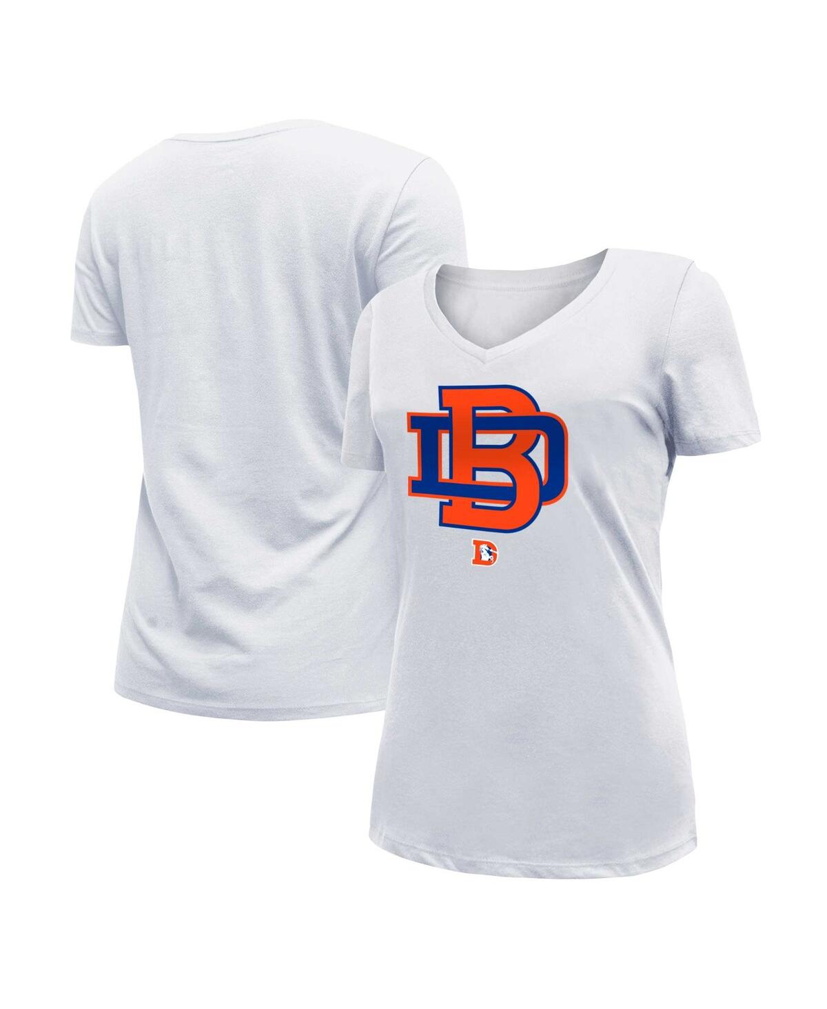 Shop New Era Women's  White Denver Broncos City Originals V-neck T-shirt
