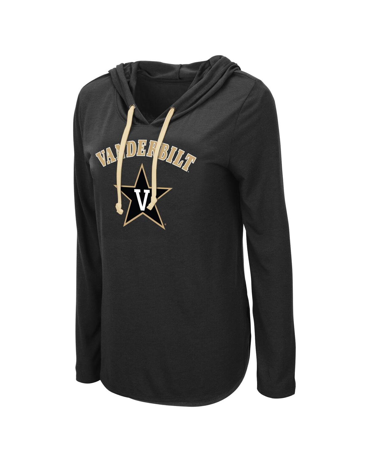 Colosseum Women's  Black Vanderbilt Commodores My Lover Lightweight Hooded Long Sleeve T-shirt In Black