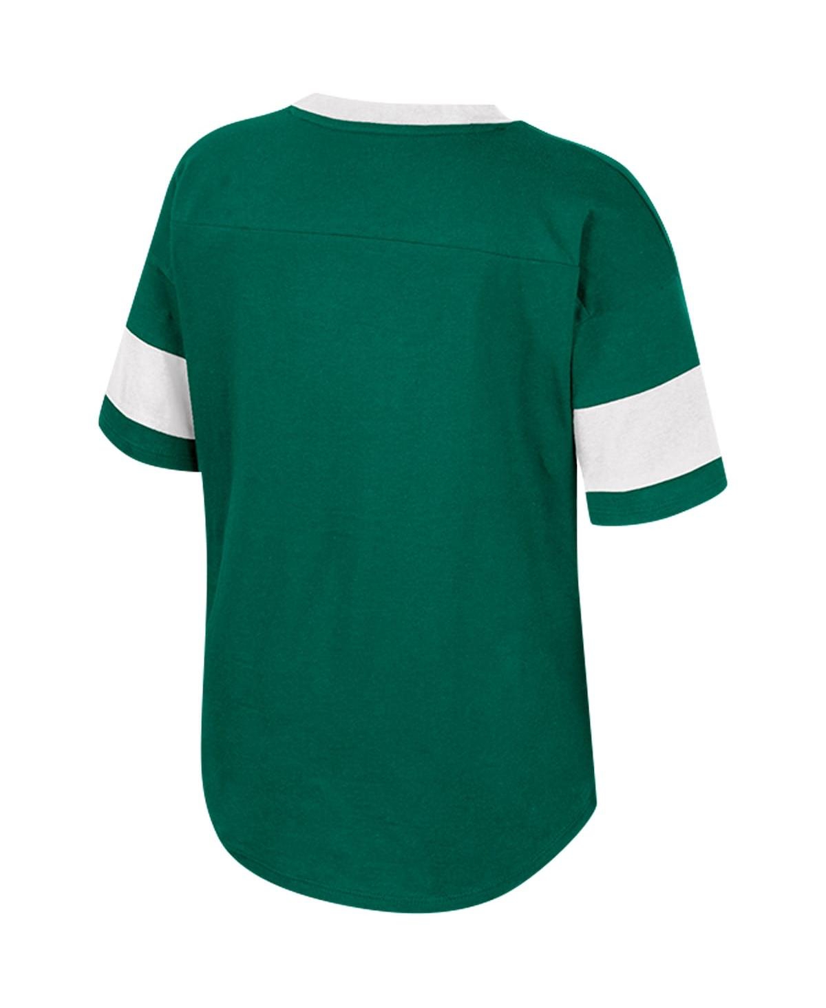 Shop Colosseum Big Girls  Green Michigan State Spartans Tomika Tie-front V-neck T-shirt