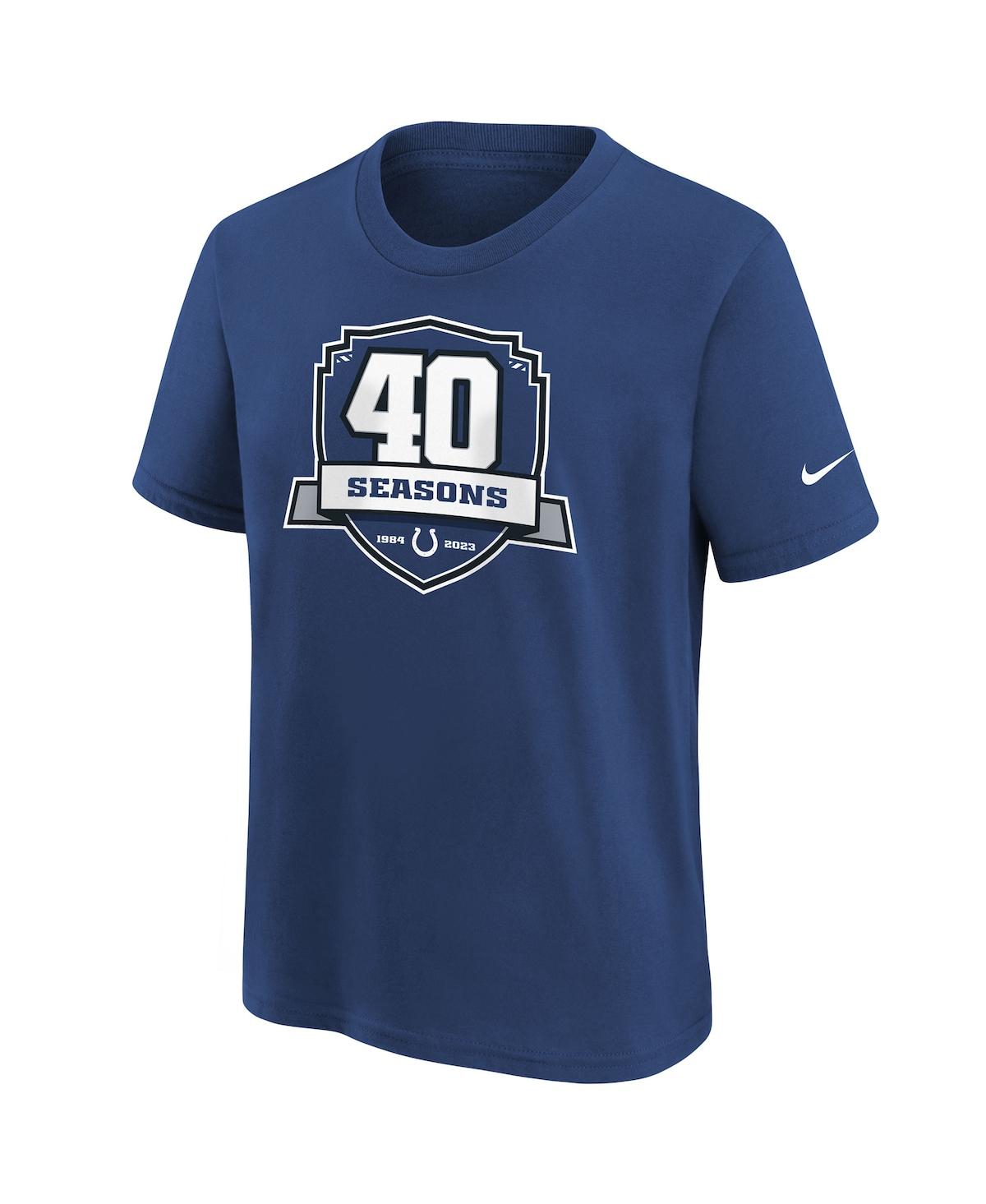 Nike Big Boys  Blue Indianapolis Colts 40th Anniversary T-shirt In Blue