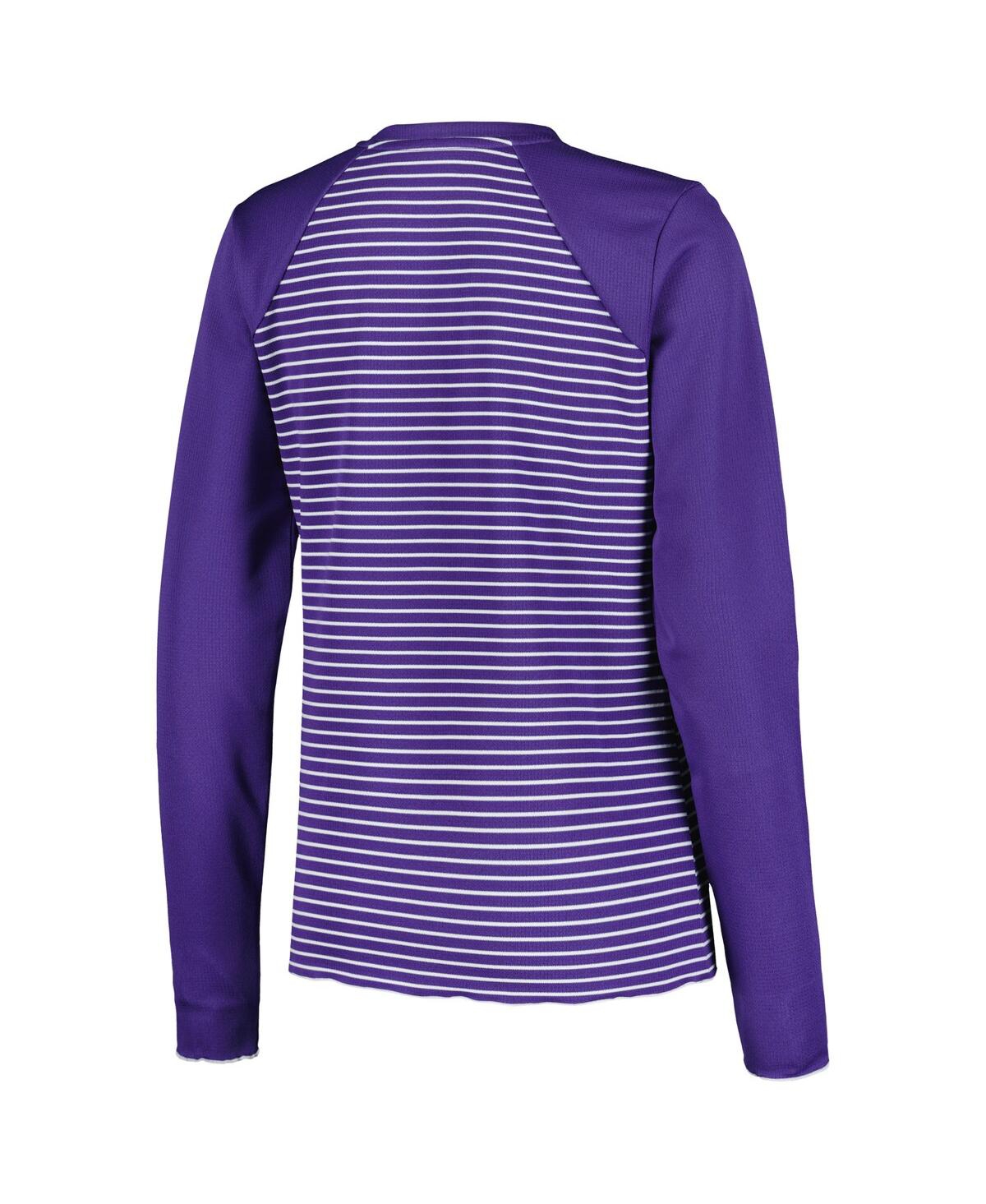 Shop Antigua Women's  Purple Minnesota Vikings Maverick Waffle Henley Long Sleeve T-shirt