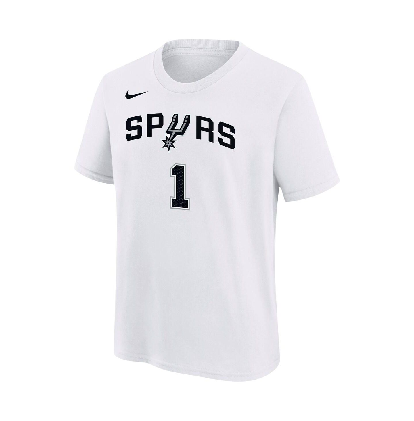 Футболка Nike Victor Wembanyama White San Antonio Spurs Name and Number Association T-shirt для мальчиков — фото 3