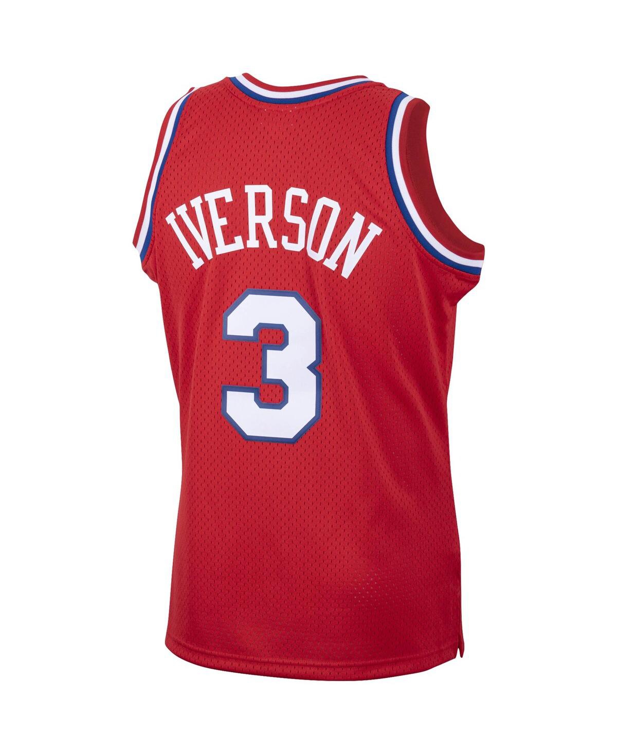 Men's Mitchell & Ness Allen IversonPhiladelphia 76ers 2001/02 Hardwood Classics Swingman Jersey - Red