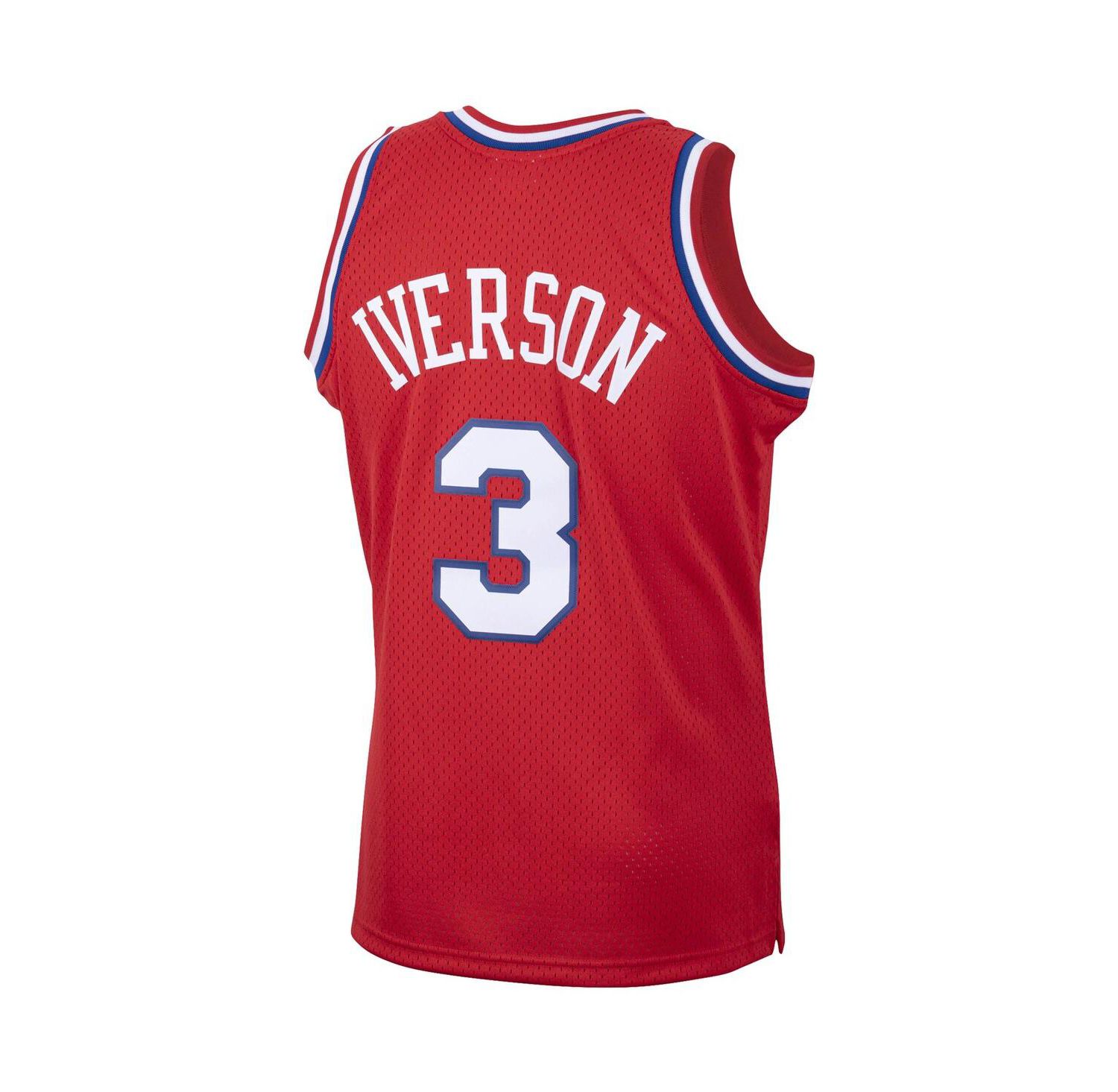 Men's Allen Iverson Red Philadelphia 76ers 2001/02 Hardwood Classics Swingman Jersey