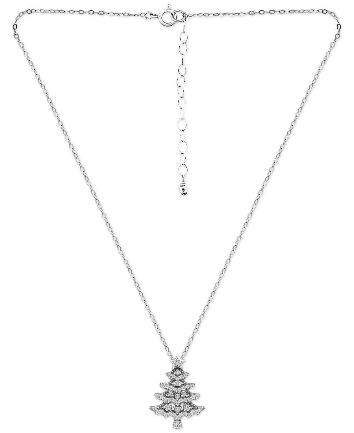 Giani Bernini Cubic Zirconia Christmas Tree Pendant Necklace, 16