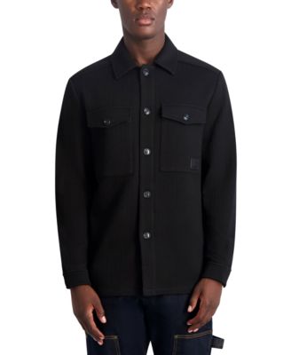 KARL LAGERFELD PARIS - Men's Loose-Fit Textured Shirt Jacket