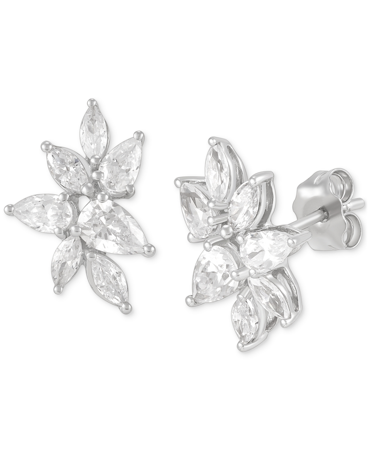 Shop Grown With Love Lab Grown Diamond Marquise & Pear Stud Earrings (1-1/2 Ct. T.w.) In 14k White Gold