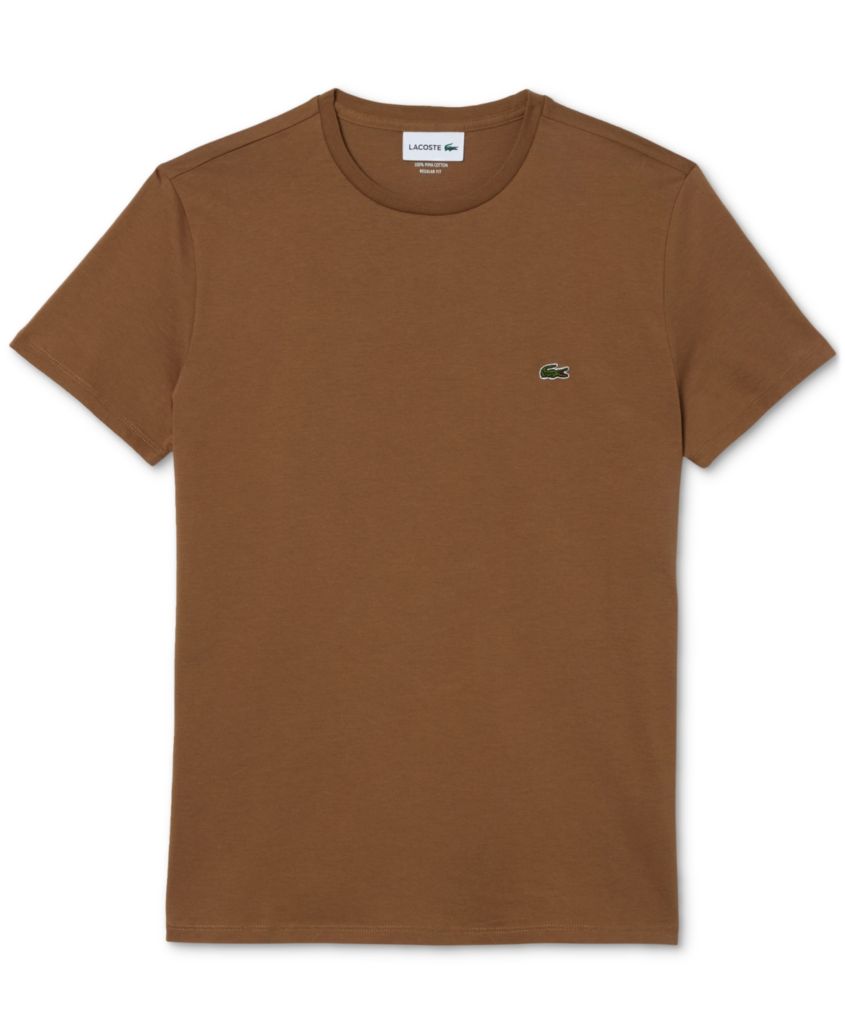 Shop Lacoste Men's Crew Neck Pima Cotton T-shirt In Six Cookie