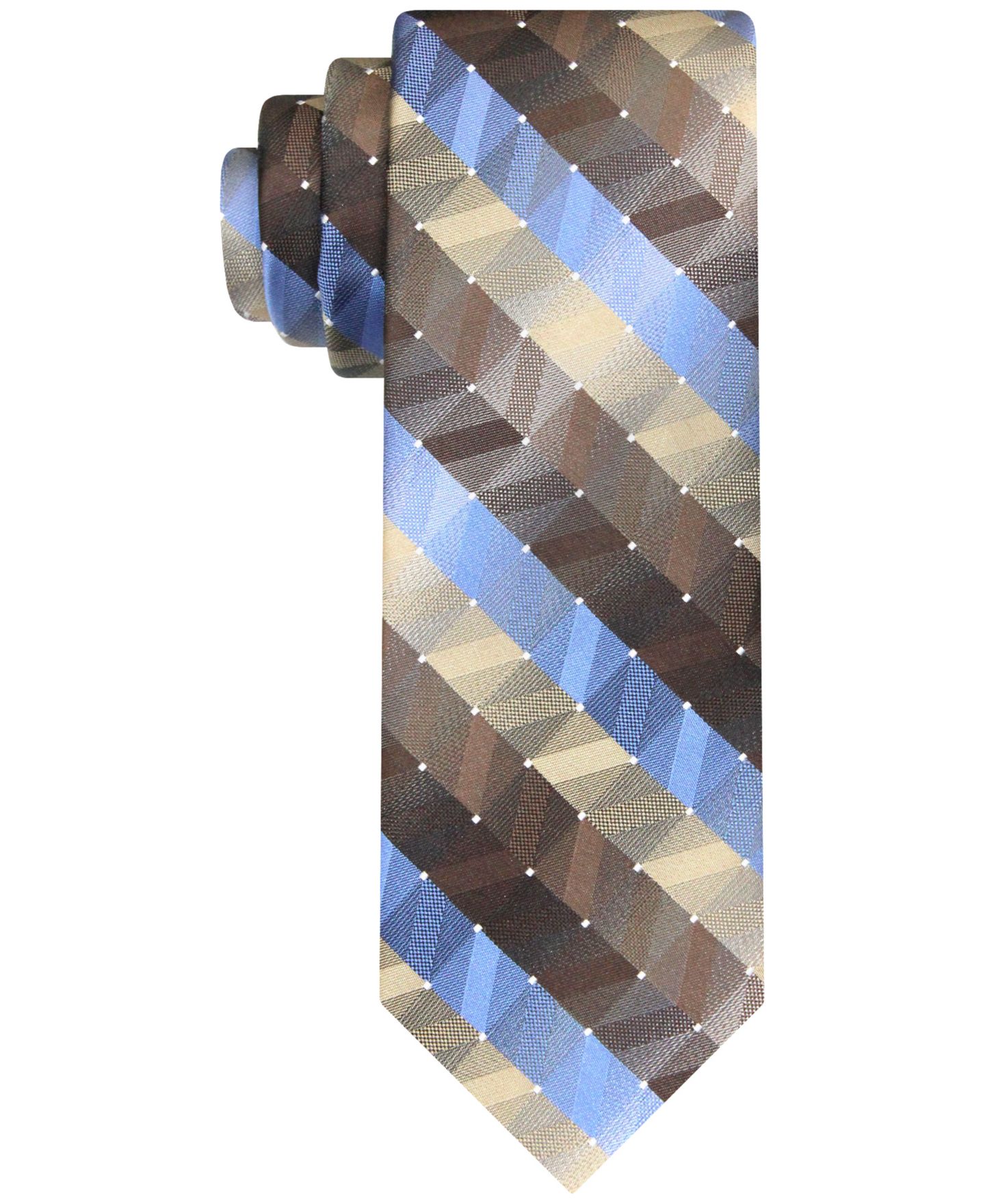 Мужские галстуки Van Heusen Geometric Dot Tie, цвет: Серо-коричневый — фото 1