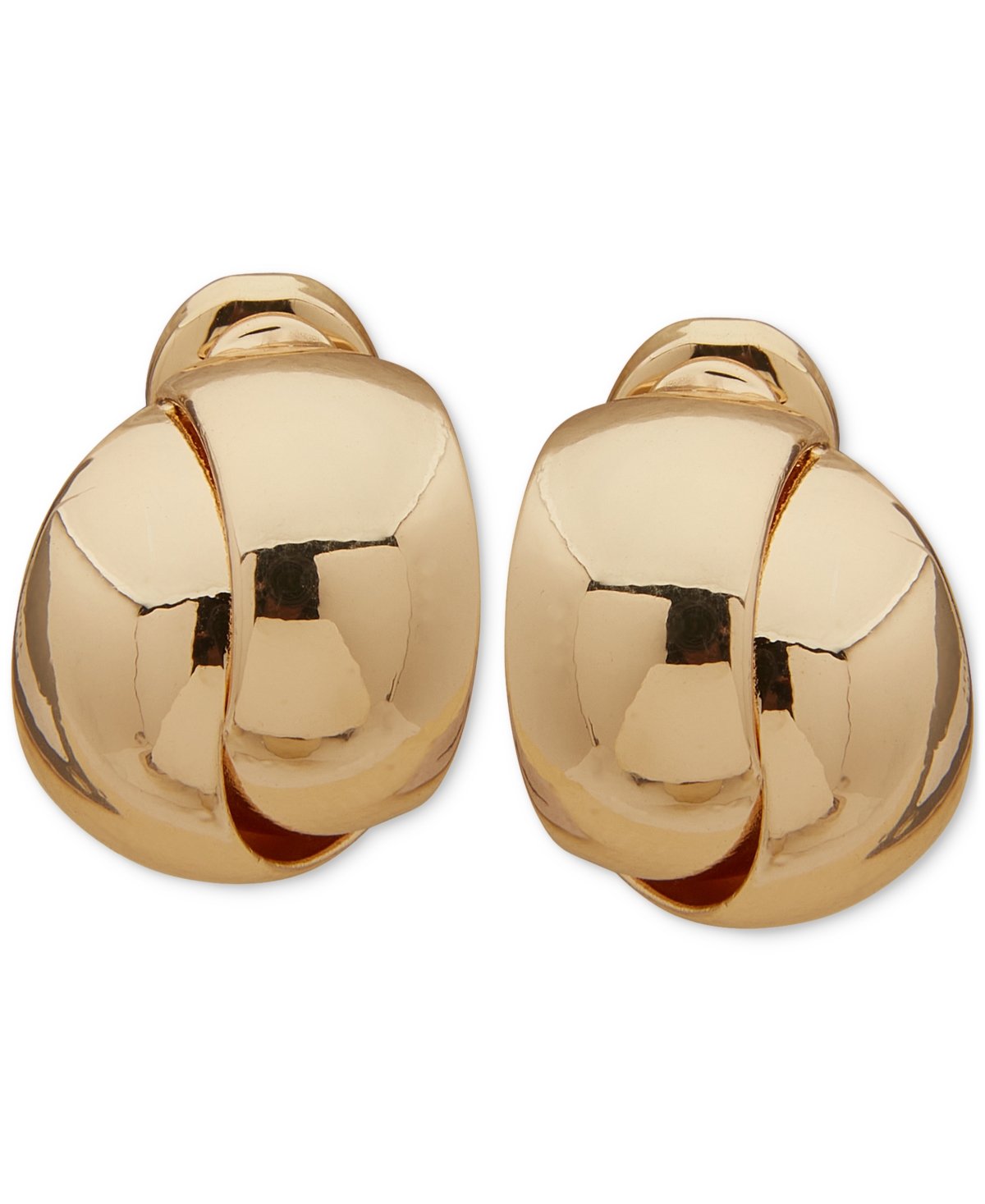 Anne Klein Gold-tone Layered Huggie Clip On Earrings