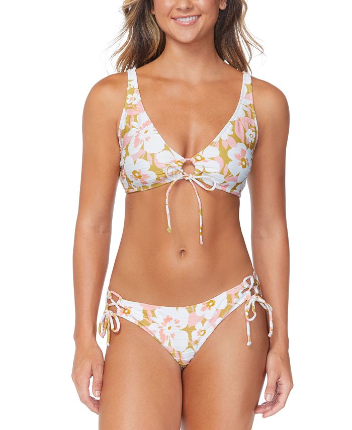 Raisins Juniors' West Side Printed Bikini Top & Sweet SideTie Bikini