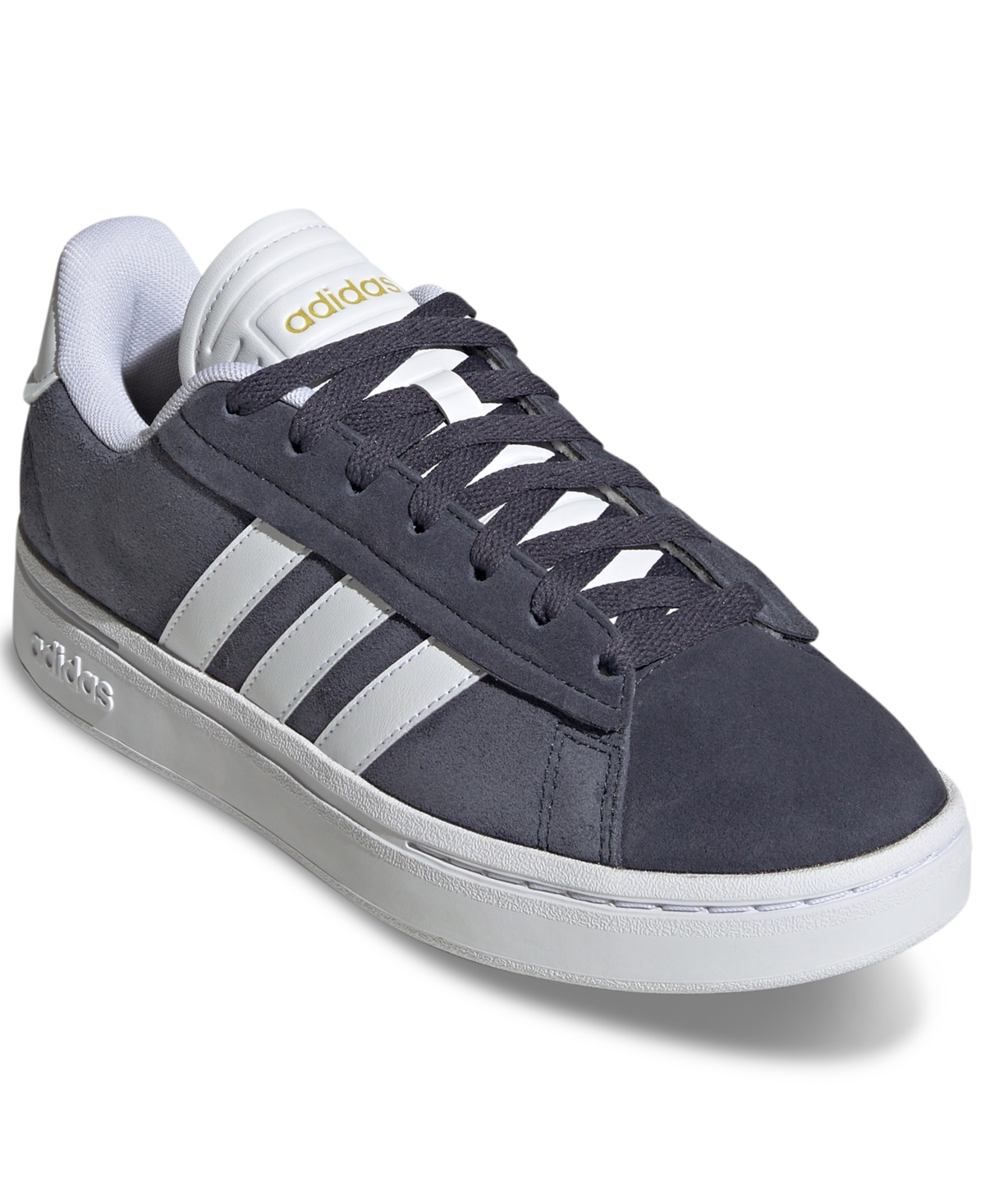 Adidas Originals Women's Grand Court Alpha Cloudfoam Lifestyle Comfort Casual Sneakers From Finish Line In Shadow Navy,white,gold